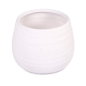 Zentique Matte White Vase — Minimalist Terracotta Accent with Smooth Matte Finish for Modern Sculptural Styling W7.5 x H6 x D7.5 15300M A584A