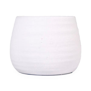 Zentique Matte White Vase — Minimalist Terracotta Accent with Smooth Matte Finish for Modern Sculptural Styling W7.5 x H6 x D7.5 15300M A584A