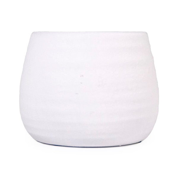 Zentique Matte White Vase — Minimalist Terracotta Accent with Smooth Matte Finish for Modern Sculptural Styling W7.5 x H6 x D7.5 15300M A584A