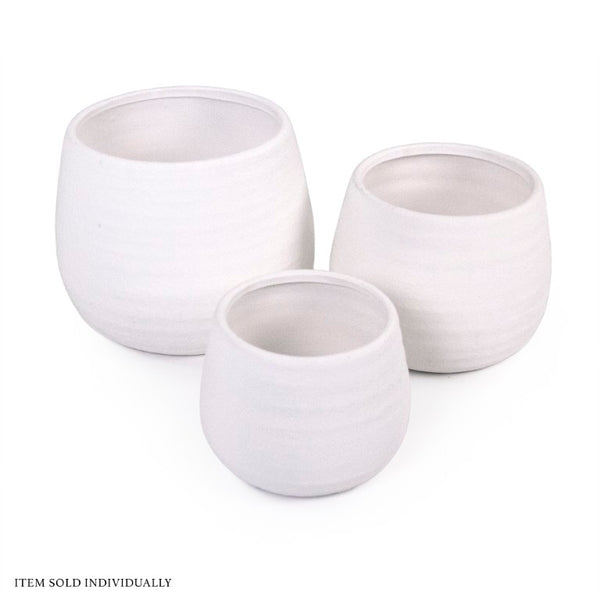 Zentique Matte White Vase — Minimalist Terracotta Accent with Smooth Matte Finish for Modern Sculptural Styling W9 x H7 x D9 15300L A584A