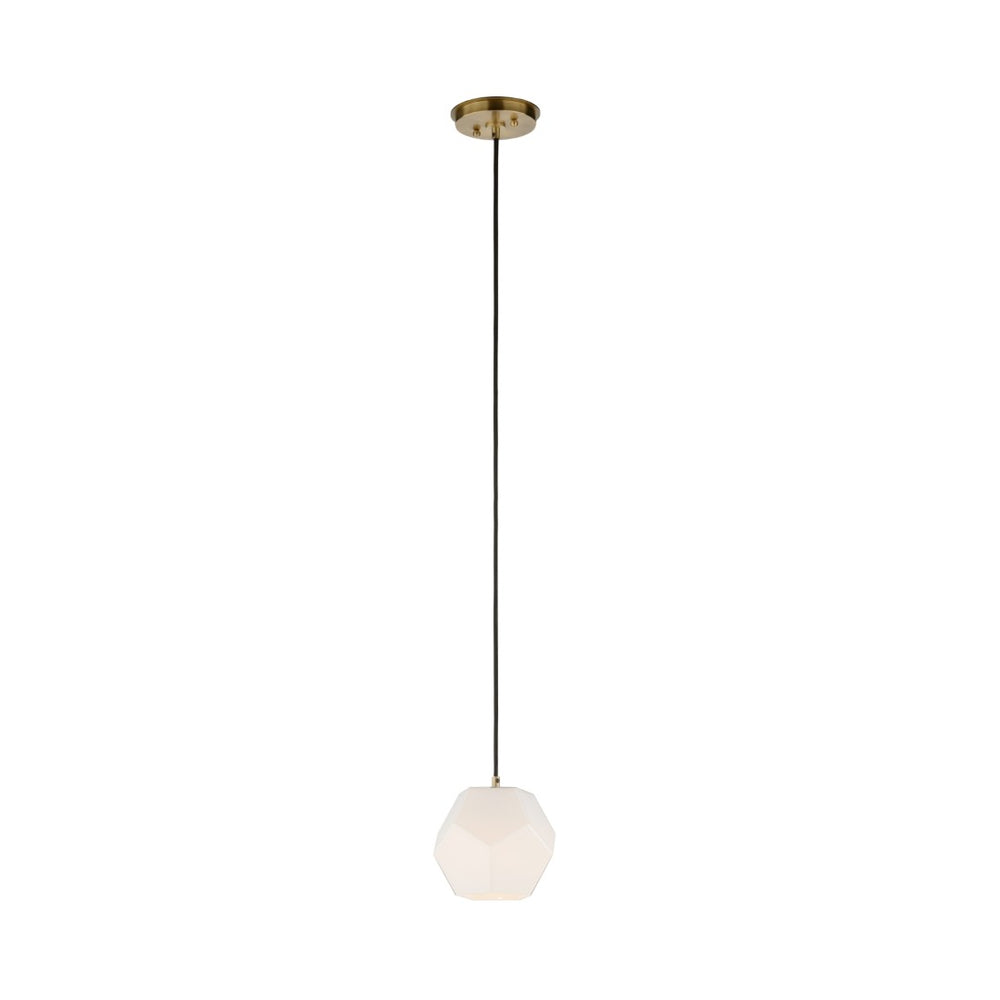 Wildwood Indicus Sculptural Pendant Light In Antique Brass With Black & White Glass — Minimalist Geometric Glow 15302