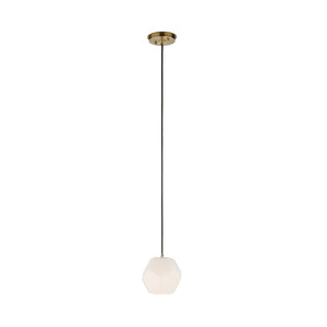 Wildwood Indicus Sculptural Pendant Light In Antique Brass With Black & White Glass — Minimalist Geometric Glow 15302