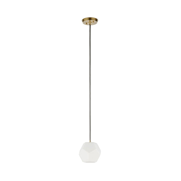 Wildwood Indicus Sculptural Pendant Light In Antique Brass With Black & White Glass — Minimalist Geometric Glow 15302