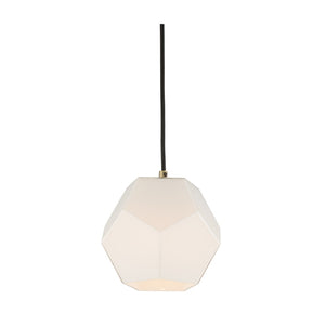 Wildwood Indicus Sculptural Pendant Light In Antique Brass With Black & White Glass — Minimalist Geometric Glow 15302