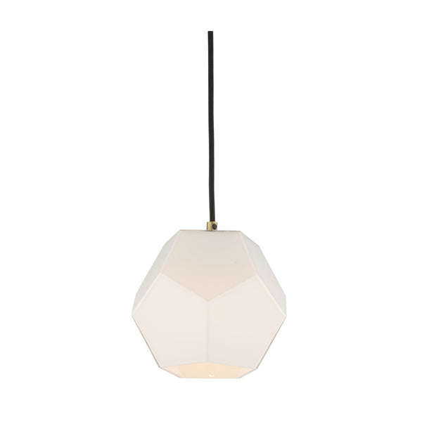 Wildwood Indicus Sculptural Pendant Light In Antique Brass With Black & White Glass — Minimalist Geometric Glow 15302