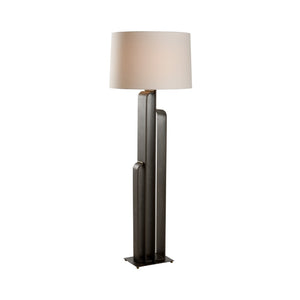 Wildwood Brazing Sculptural Floor Lamp With Rolled Antique Brass & Solid Bronze Joinery, 65" H Statement Light 15310