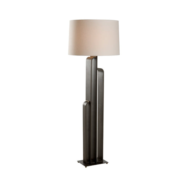 Wildwood Brazing Sculptural Floor Lamp With Rolled Antique Brass & Solid Bronze Joinery, 65" H Statement Light 15310