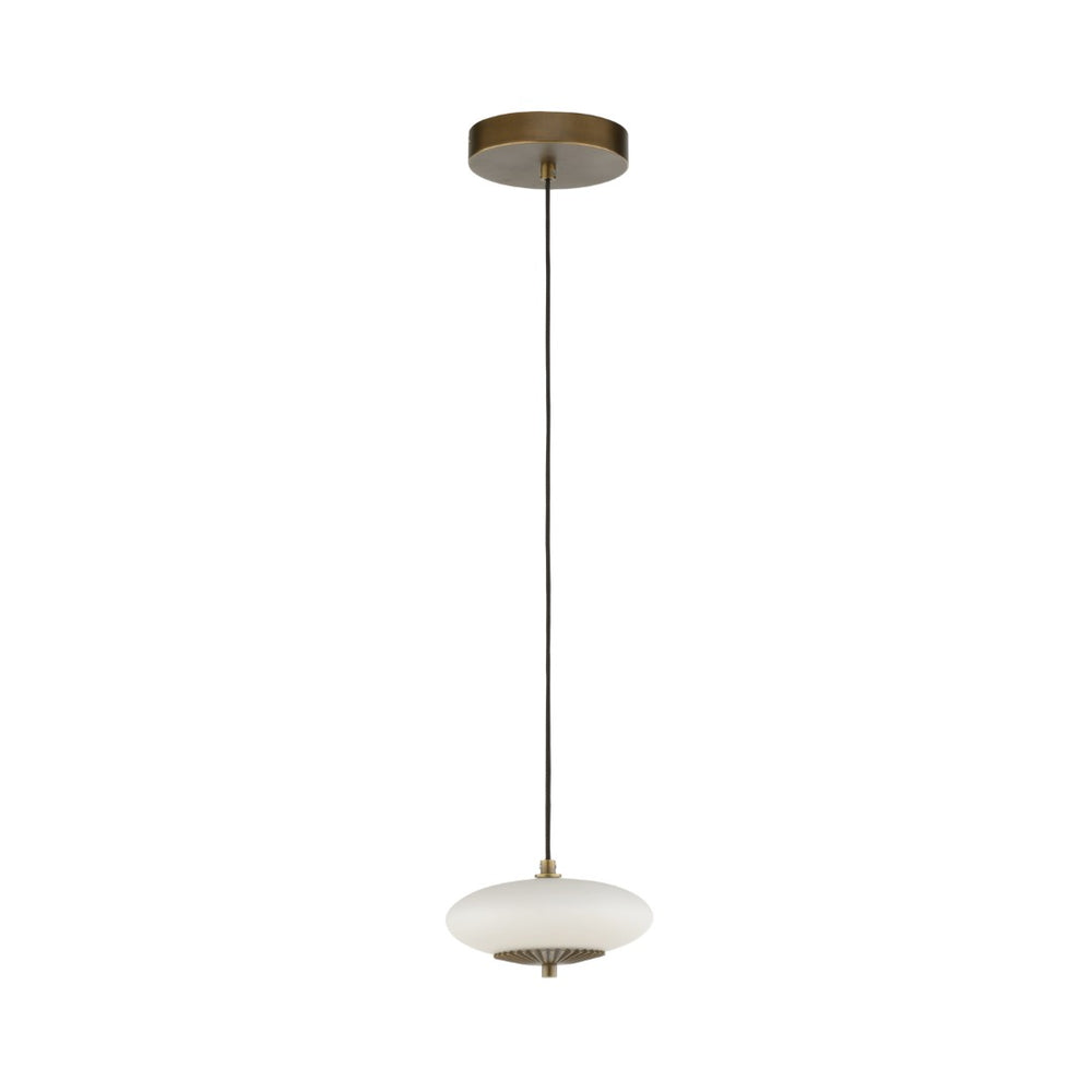 Wildwood Collier Pleated Brass Pendant With Milk-Glass Globe, Adjustable Cord For Dining, Bedroom & Foyer Lighting 15313
