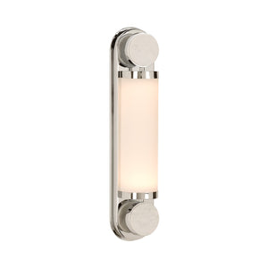 Wildwood Emmons Sconce Featuring Antique Brass, Carrera Marble Spheres And Glass Column For Versatile Accent Lighting White/Cream 15320