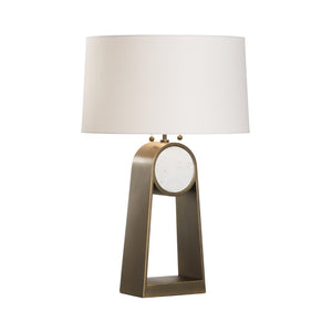 Wildwood Emmons Sculptural Table Lamp With Antique Brass & Honed Carrara Marble Sphere — Timeless Accent Lighting 15327