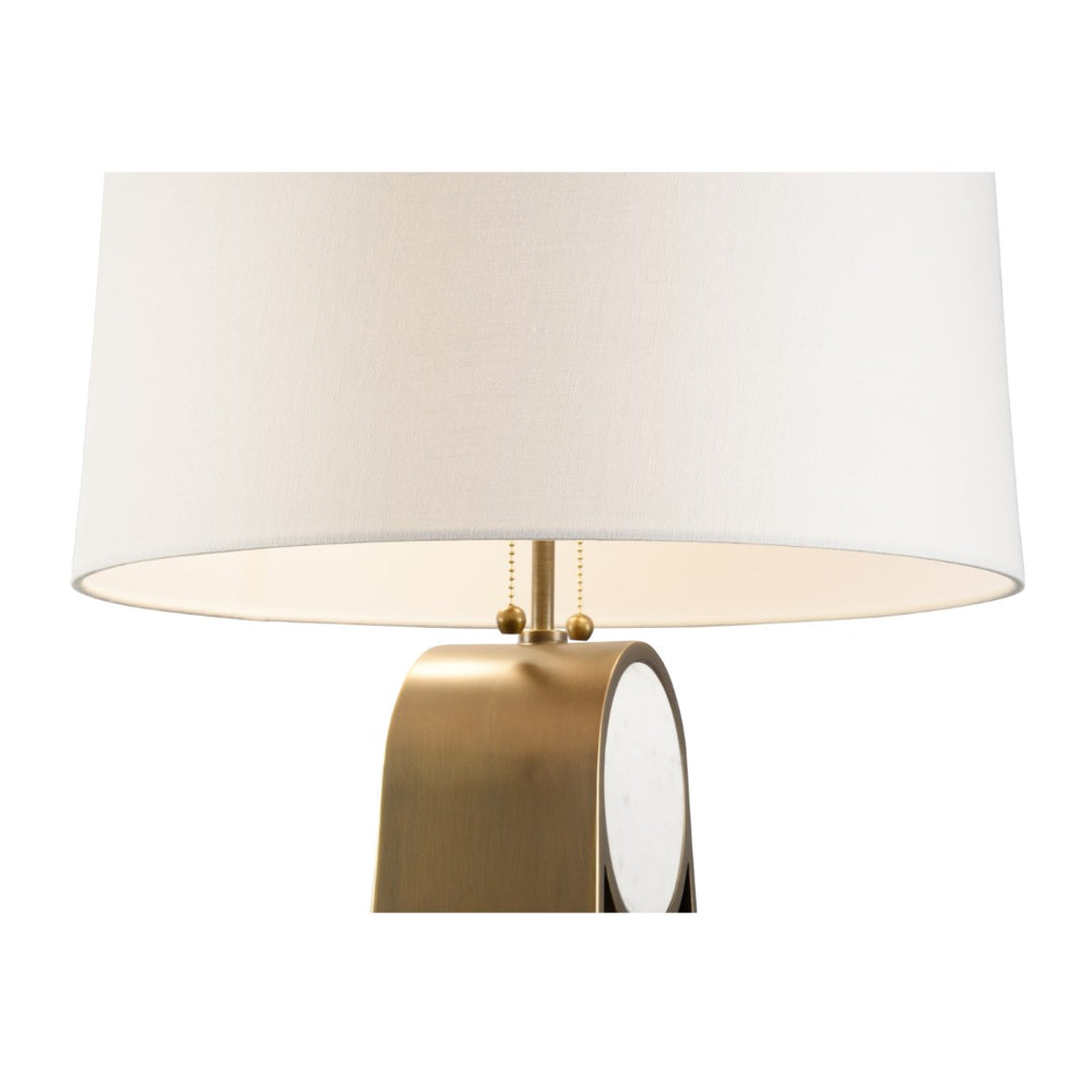 Wildwood Emmons Sculptural Table Lamp With Antique Brass & Honed Carrara Marble Sphere — Timeless Accent Lighting 15327