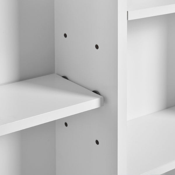 English Elm 30'' Wall-Mounted Medicine Cabinet with Mirror and Adjustable Shelves, Modern MDF Storage Organizer White N710P209425K