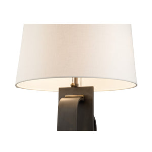 Wildwood Brazing Solid Bronze Table Lamp With Rolled Antique Brass Accents — Modern Rounded Silhouette, Warm Ambient Lighting (28.5" H) 15328