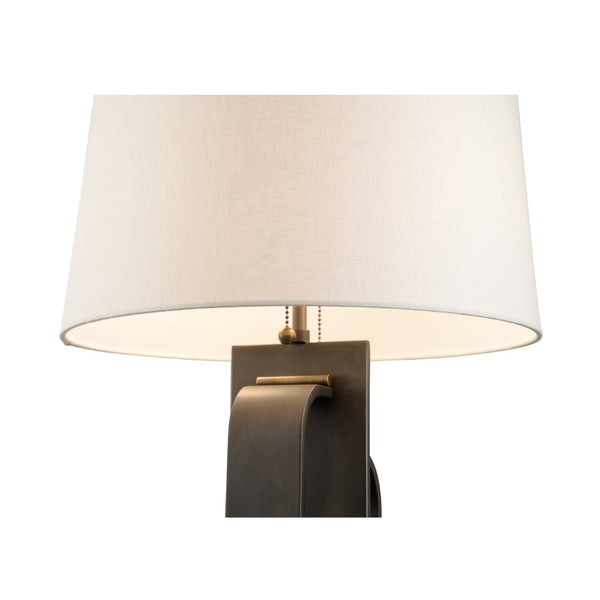 Wildwood Brazing Solid Bronze Table Lamp With Rolled Antique Brass Accents — Modern Rounded Silhouette, Warm Ambient Lighting (28.5" H) 15328