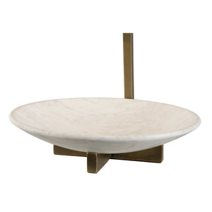 Wildwood Elgin Honed Carrera Marble Table Lamp With Antique Brass Frame — Sculptural Ambient Light For Bedside 15331