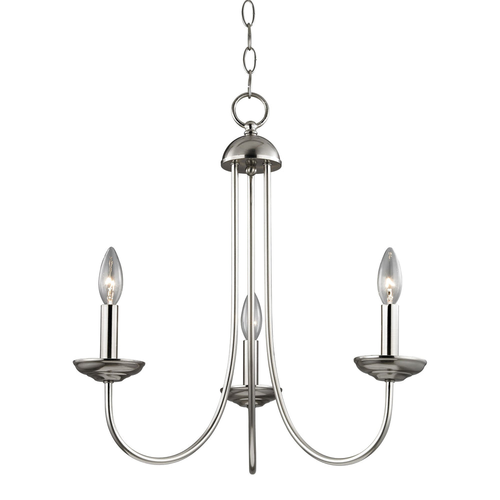 Thomas Lighting Montgomery 3 Light Candelabra Chandelier Brushed Nickel Transitional Ceiling Fixture 1533CH/20