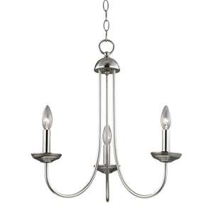 Thomas Lighting Montgomery 3 Light Candelabra Chandelier Brushed Nickel Transitional Ceiling Fixture 1533CH/20