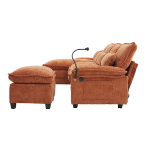 English Elm United We Win 106" U-Shaped Sectional Sofa - Comfy Chenille Couch With Usb Ports, Storage Ottoman & Pillows W1568S00234-GIGA