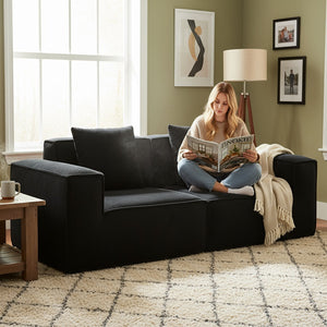 English Elm Modular Modular Sofa - Versatile Cloud Velvet Convertible Sofa Bed With Plush Comfort For Any Space W3147S00022