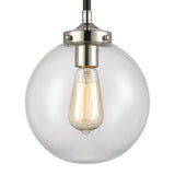 Boudreaux 8'' Wide 1-Light Mini Pendant - Matte Black with Polished Nickel 15354/1 Elk Lighting