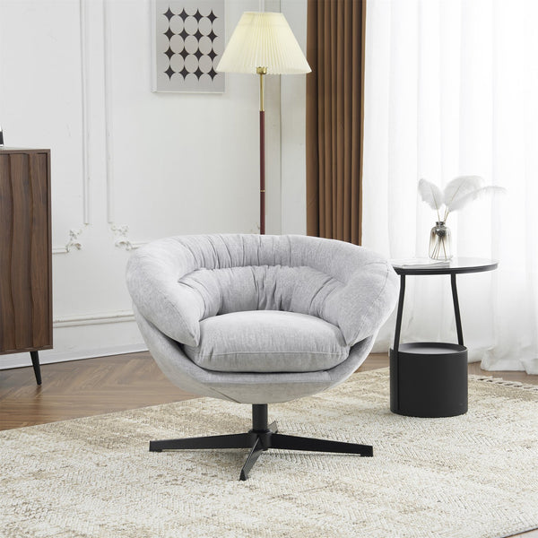 English Elm Christopher Knight Home® - Modern Chenille Office Chair 360° Swivel Accent Seat with Plush Upholstery, Compact Cozy Reading Spot Gray N817P207777G