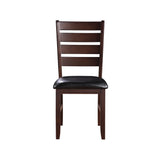 Black Cherry Dining Chairs, Set of 2 - Modern Design, Faux Leather, Ladder Back