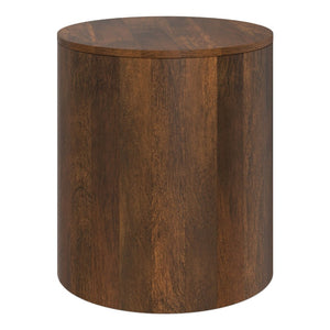 English Elm Millbury Solid Mango Wood Side Table Walnut Finish Farmhouse Accent for Any Room B136P419856