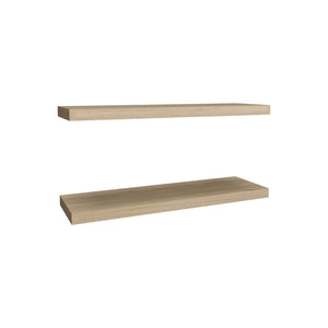 English Elm Floating Shelves - Modern Light Pine Design, 2 Durable Shelves For Stylish Storage & Display Solutions B097P250925