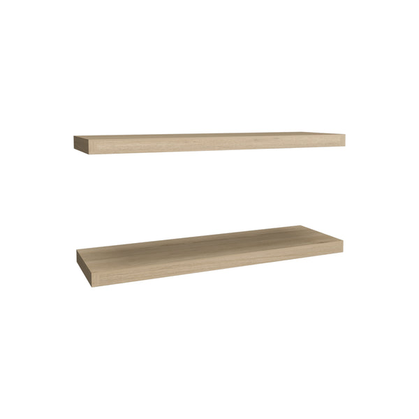 English Elm Floating Shelves - Modern Light Pine Design, 2 Durable Shelves For Stylish Storage & Display Solutions B097P250925