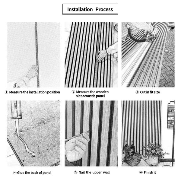 English Elm Wood Slat Acoustic Wall Panels Set of 4 Fluted Mdf for Living Room or Studio White Oak W347P317958