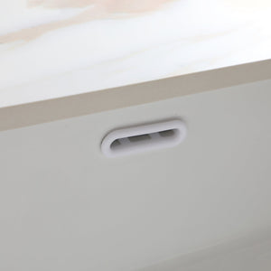 English Elm 43 Inch Marble Vanity Top - Elegant Carrara Design With Undermount Sink, 4" Backsplash, Easy Install W2699P192443