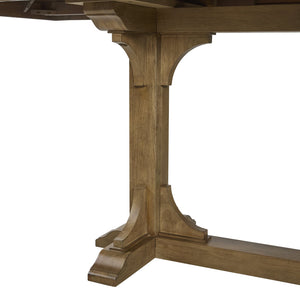 English Elm Counter Elm Veneer Table with Turned Legs and Drawer, Warm Finish, Open Shelf & Metal Rail Almond 88 L x 48.75 W x 9.5 H B2699S00092