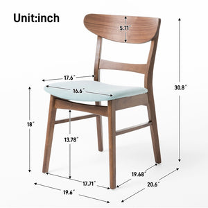English Elm [video] Rubberwood Dining Chairs Set of 2 Upholstered Mid-century Seats for Modern Homes 58915.00MNT