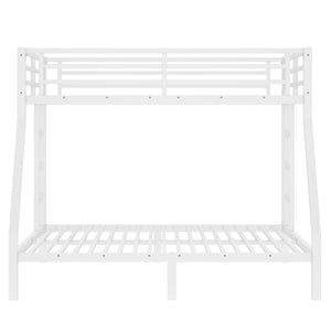 English Elm Metal Twin Over Full Bunk Bed White Steel Frame Space Saving Slat Support for Teens W1580P383994