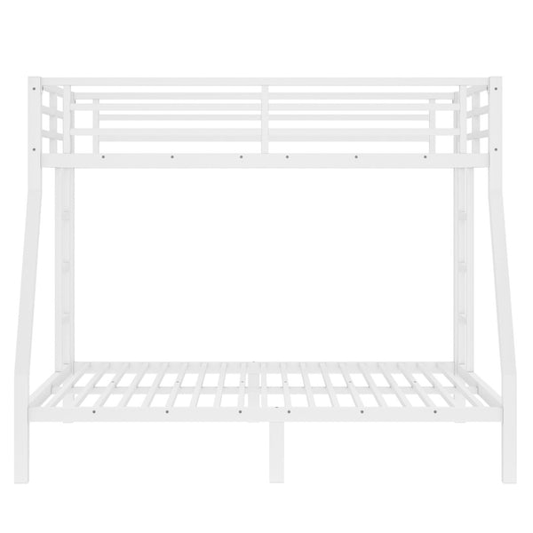 English Elm Metal Twin Over Full Bunk Bed White Steel Frame Space Saving Slat Support for Teens W1580P383994