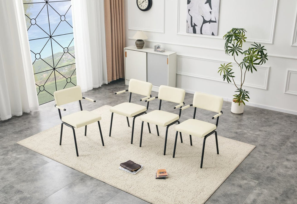 English Elm Dining Chairs Set of 2 Velvet Upholstered with Hangable Arms and Metal Legs W3493P449277