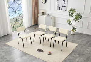 English Elm Dining Chairs Set of 2 Velvet Upholstered with Hangable Arms and Metal Legs W3493P449277