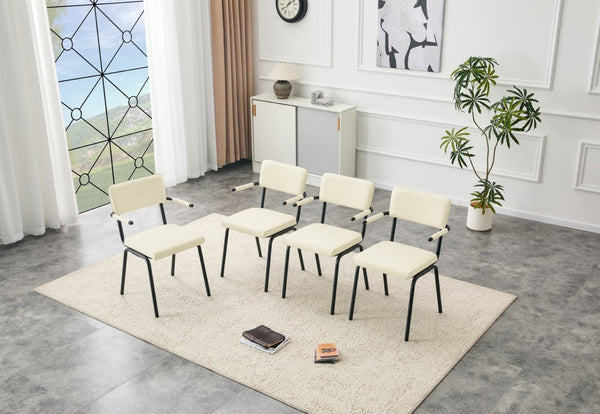 English Elm Dining Chairs Set of 2 Velvet Upholstered with Hangable Arms and Metal Legs W3493P449277
