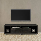 Cabrini TV Stand 1.8 in Black Gloss and Black Matte 15413 Manhattan Comfort