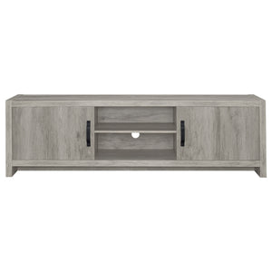 English Elm Conifer 71" Grey Driftwood TV Stand - Low Wide Engineered Wood Console with Hidden Shelves & Open Center for Organized Living Rooms B062P375401