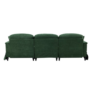 English Elm 103.15'' Chenille L-shaped Sectional Sofa with Detachable Pleated Skirt and Ottoman Green W3612S00046