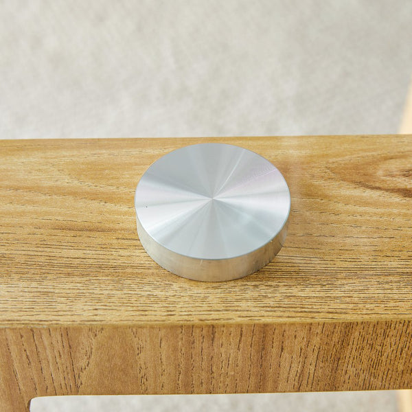 English Elm Modern wood-color MDF circular coffee table with tempered glass top, easy assembly, versatile style W1151P146796