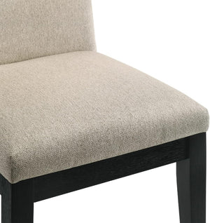 English Elm Contemporary Upholstered Dining Chairs Set of Two Oatmeal Fabric Kitchen Seating B011P446660