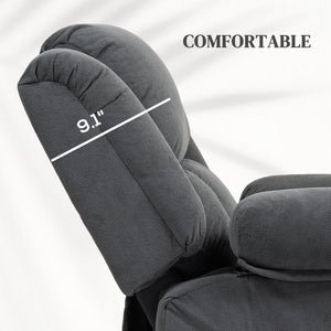 English Elm Massage Power Lift Recliner with Velvet Fabric Heat Lumbar and Eight Vibration Points T3971P405219