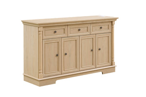 English Elm Farmhouse Wooden Storage Cabinet With Roman Column Design, Versatile Sideboard For Kitchen & Living Room W2393P300548