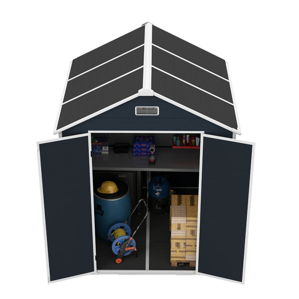 English Elm Campcraft Resin Storage Shed 6x6 Ft with Thick Pp Panels Uv Resistant Lockable W1598S00026