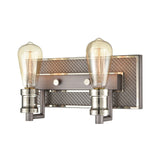 Gridiron 13'' Wide 2-Light Vanity Light - Weathered Zinc 15492/2 Elk Lighting