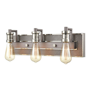 Gridiron 21'' Wide 3-Light Vanity Light - Weathered Zinc 15493/3 Elk Lighting