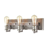 Gridiron 21'' Wide 3-Light Vanity Light - Weathered Zinc 15493/3 Elk Lighting