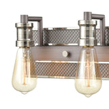 Gridiron 21'' Wide 3-Light Vanity Light - Weathered Zinc 15493/3 Elk Lighting